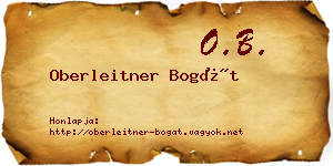 Oberleitner Bogát névjegykártya